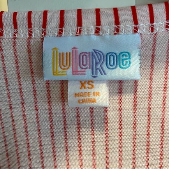 LulaRoe NWT Red/White Striped w/❤️Jessie Dress XS - Picture 9 of 11